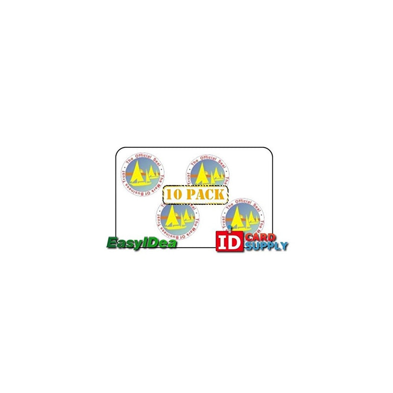 10 Hologram Mark of Business Self Stick ID Overlays, Thin .05 Mil