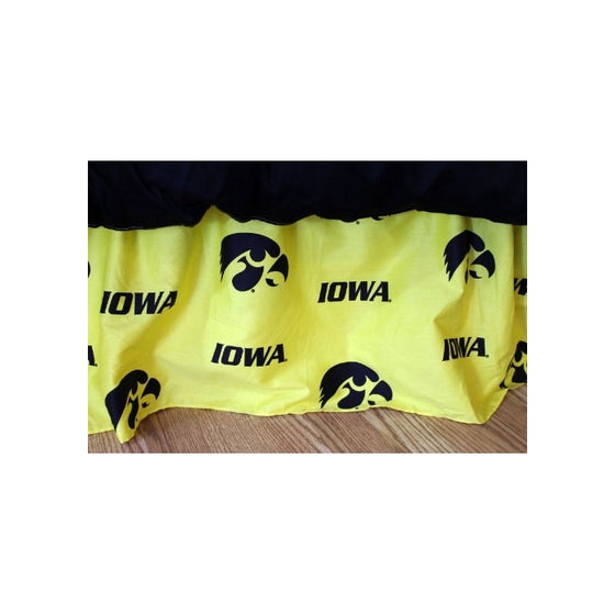 College Covers Iowa Hawkeyes Printed Dust Ruffle, Full