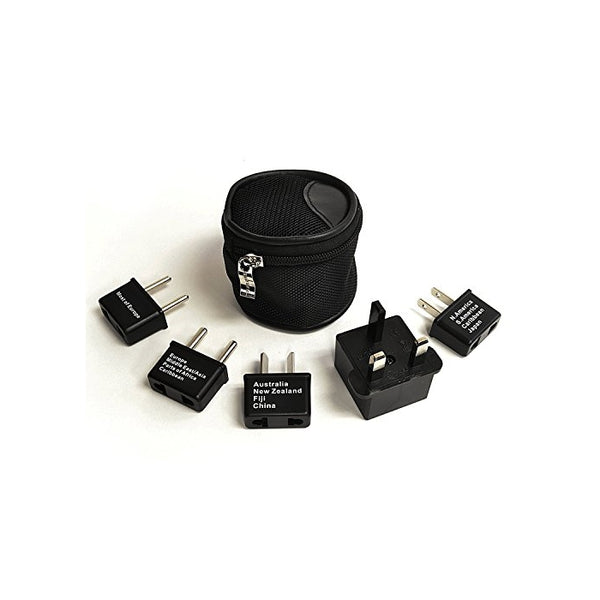 Ceptics UP-5KP International Worldwide Travel Adapter Plug, 5-Piece Set with Pouch