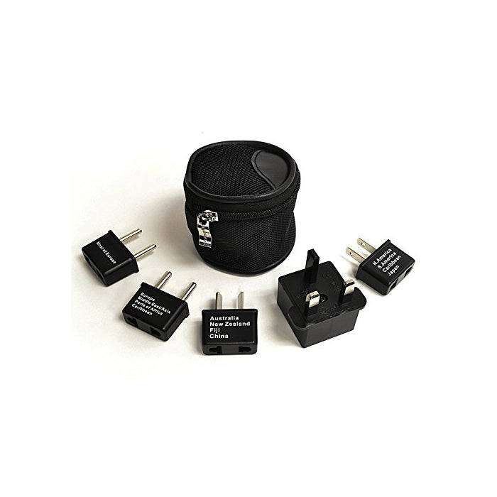Ceptics UP-5KP International Worldwide Travel Adapter Plug, 5-Piece Set with Pouch