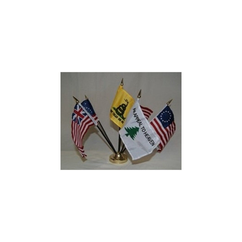 Historical Tea Party Gadsden Miniature Flag Desk Set