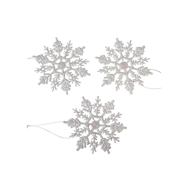 Darice 1619-60 10-Piece Pearlized Snowflake Ornament, 4-Inch