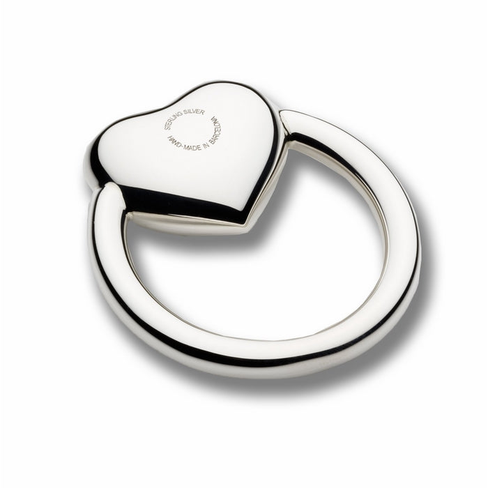 Cunill Heart Ring Baby Rattle, 2-Inch, Sterling Silver