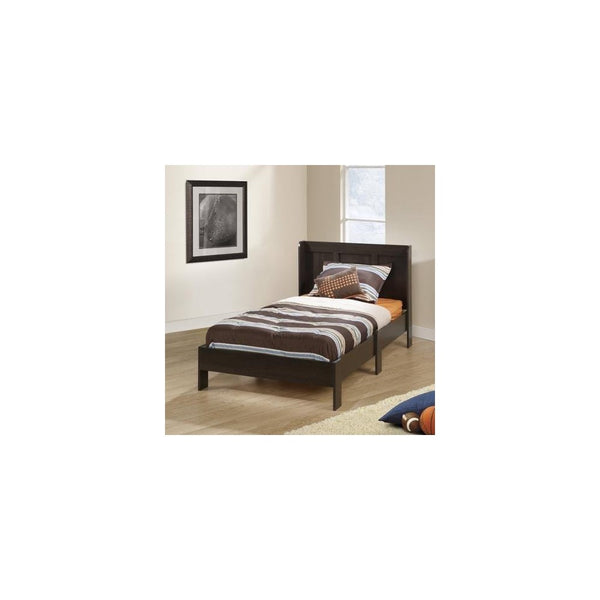 Sauder Parklane Twin Platform Bed with Headboard, Cinnamon Cherry - Guestroom Children's Bedroom Bed Set for Relaxed Sleeping - Engineered Wood Construction