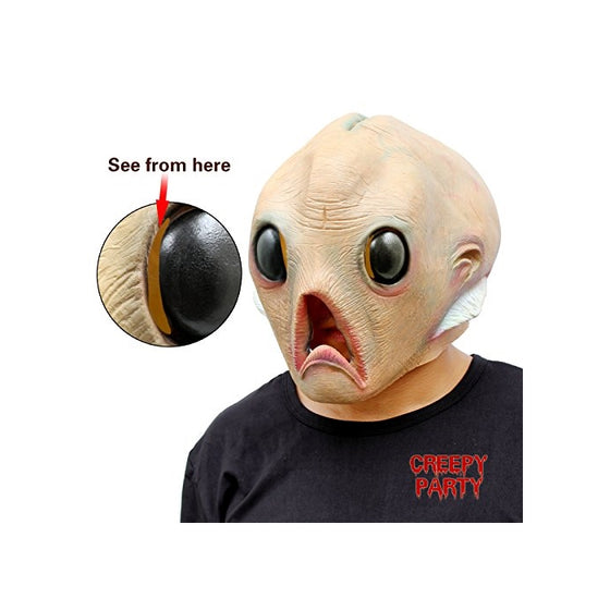 CreepyParty Deluxe Novelty Halloween Costume Party Latex Head Mask Alien