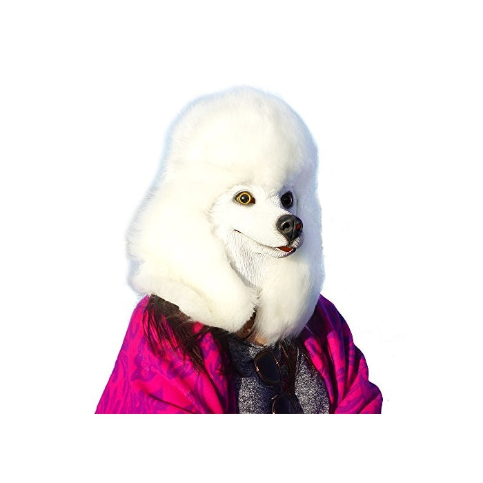 CreepyParty Deluxe Halloween Costume Party Latex Animal Dog Head Mask sounding Poodle (Silent)