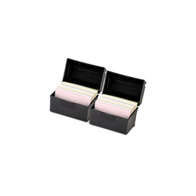 Esselte 01351 Plastic Index Card Flip Top File Box Holds 300 3 x 5 Cards, Matte Black (1 EA)