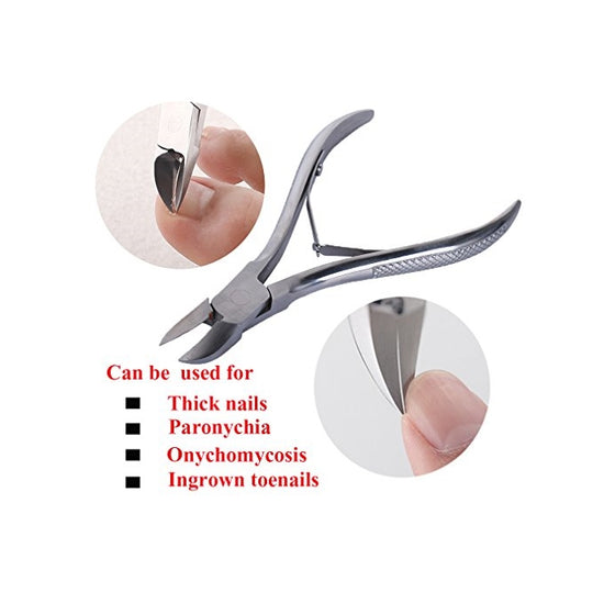 Toenail Clipper Cutter Professional Nail Nipper for Thick and Ingrown Toenails Surgical Steel Grade Premium Quality Stainless Steel 5" Long by CLAVUZ