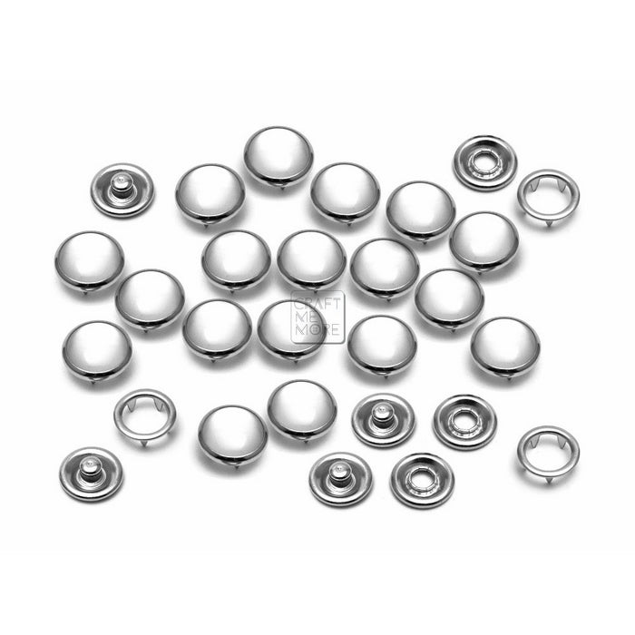 CRAFTMEmore 20 Sets 10.5MM Cloudy White Pearl Snaps Fasteners for Western Shirt Clothes Popper Studs (Cloudy White)