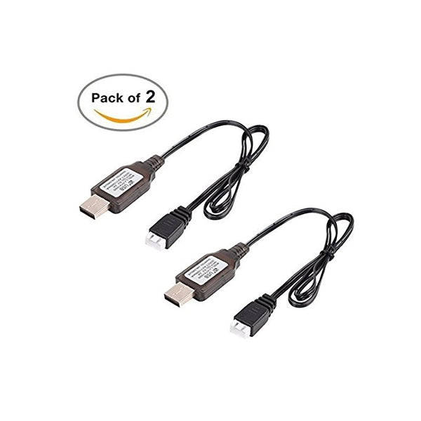 Crazepony 2pcs USB Charger Cable 1A for 2S 7.4V LiPo Battery RC Quadcopter FPV Drone