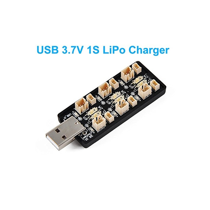 1S LiPo Battery USB Charger 3.7V/4.20V 6 Channel 1S LiPo Charger Tiny Whoop Blade Inductrix Micro JST 1.25 JST-PH 2.0 mCX mCPX Connectors