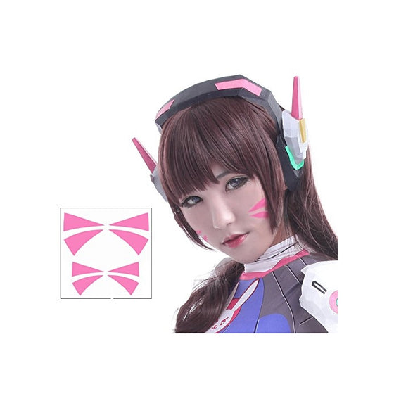Overwatch D.Va Cosplay Face Temporary Tattoos - 2 Sizes