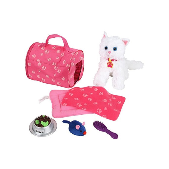 Click N' Play 8 piece Doll Kitten Set and Accessories. Perfect For 18 inch American Girl Dolls