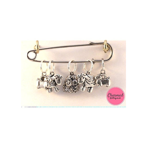 Sheep - 5 Silver Knitting Stitch Markers - the perfect gift for the knitter in your life