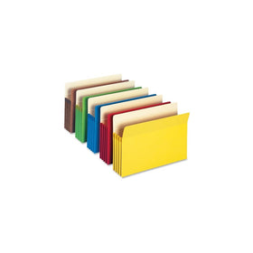 Smead File Pocket, Straight-Cut Tab, 3-1/2" Expansion, Legal Size, Assorted Colors, 5 per Pack (74892)