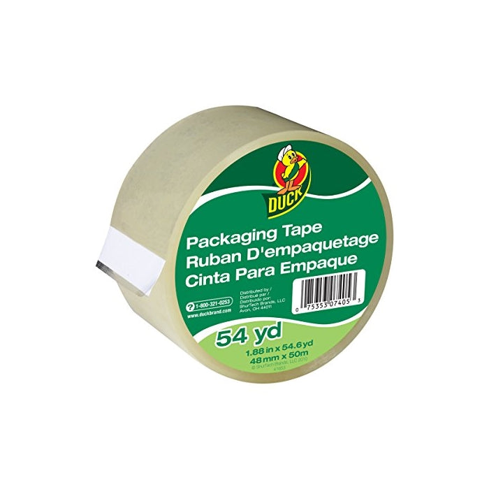 Duck Brand Standard Packaging Tape Refill, 1.88 Inch x 54.6 Yard, Clear, 1 Roll (240408)