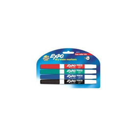 EXPO 86674K Low-Odor Dry Erase Markers, Fine Point, Assorted Colors, 4-Count