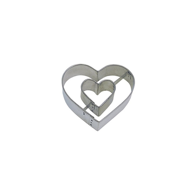 CybrTrayd RM-1023 R&M Heart Within Heart 3" Cookie Cutter, Metallic