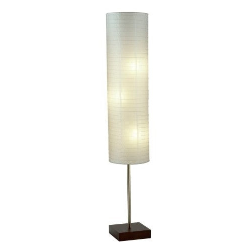 Adesso 4099-15 Gyoza 67" Floorchiere Floor Lamp with Rice-Paper Shade, Walnut