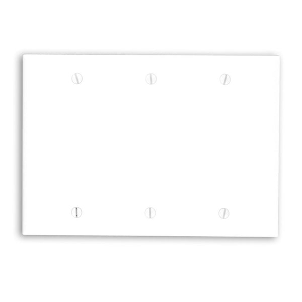 Leviton 88033 3-Gang No Device Blank Wallplate, Standard Size, Thermoset, Box Mount, White