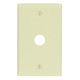 Leviton 86017 1-Gang .625-Inch Hole Device Telephone/Cable Wallplate, Standard Size, Thermoset, Box Mount, Ivory