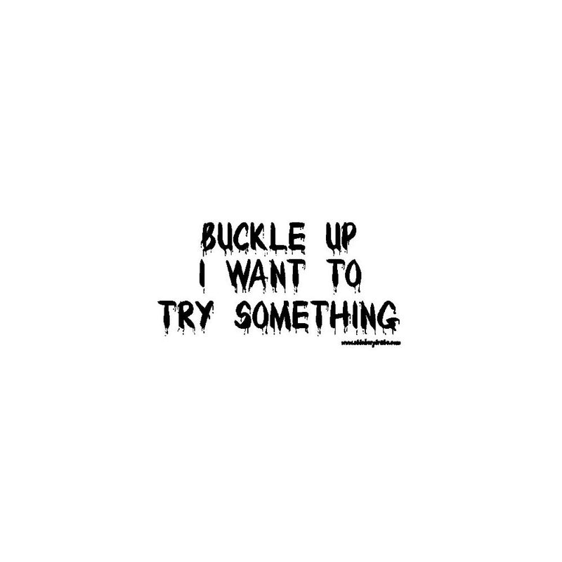 Buckle Up I Want To Try Something Offroad Bumper Sticker / Decal