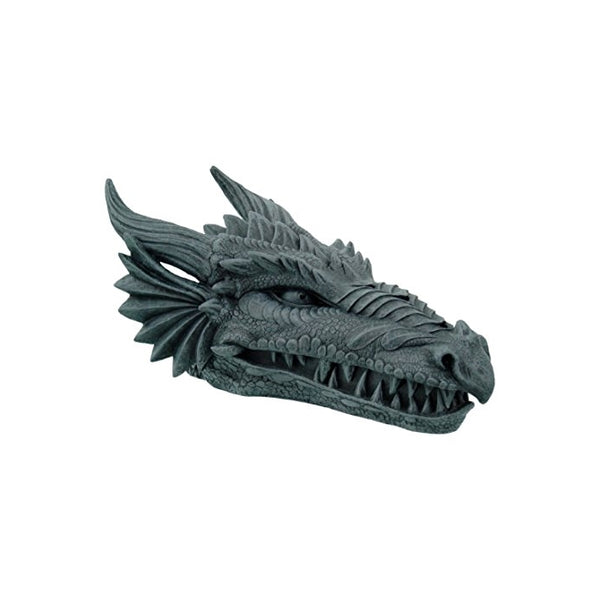 Design Toscano Stryker the Smoking Dragon Sculptural Incense Box in Dark Grey Stone