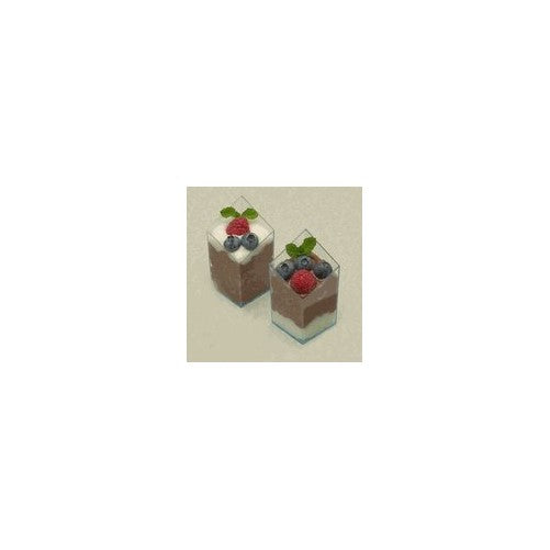 Small Wonders 2.5 oz Clear Plastic Slanted Cube Mini Dish 10ct.