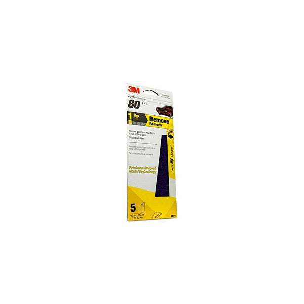 3M Performance Sandpaper, 03076, 3-2/3 in x 9 in, 80 grit