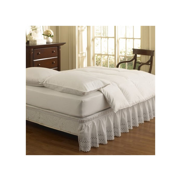 Easy Fit Ruffled Eyelet Bed Skirt, Queen/King, White