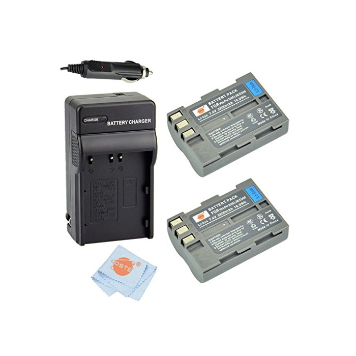DSTE 2pcs EN-EL3E Li-ion Battery Charger DC11 for Nikon D30 D50 D70 D70S D90 D80 D100 D200 D300 D300S D700 Digital SLR Camera