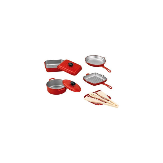 10 Piece Pots and Pans Kitchen Cookware Playset for Kids with Cooking Utensils Set by Liberty Imports
