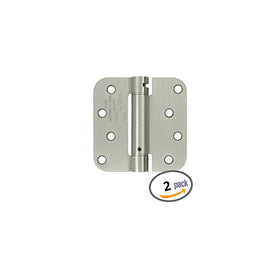 Dynasty Hardware 4" x 4" Mortise Spring Hinge with 5/8" Radius Corners, Satin Nickel - Pack Of 2 Hinges