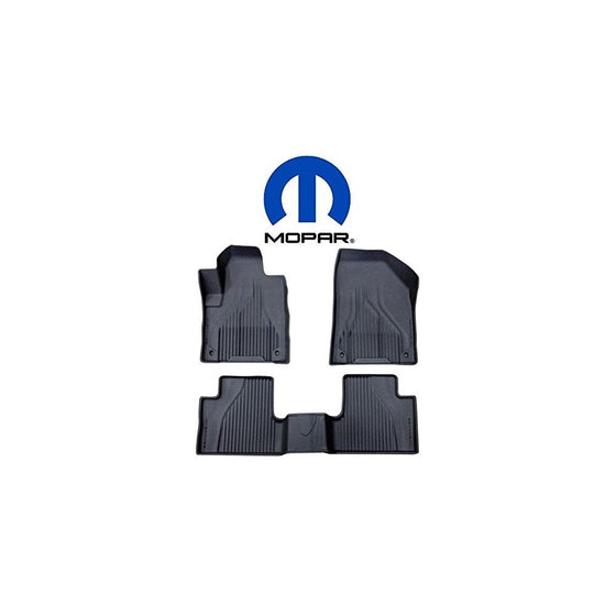 Jeep Cherokee (Not for Grand Cherokee) Black All Weather Rubber Floor Liner Slush Mat Set Mopar OEM