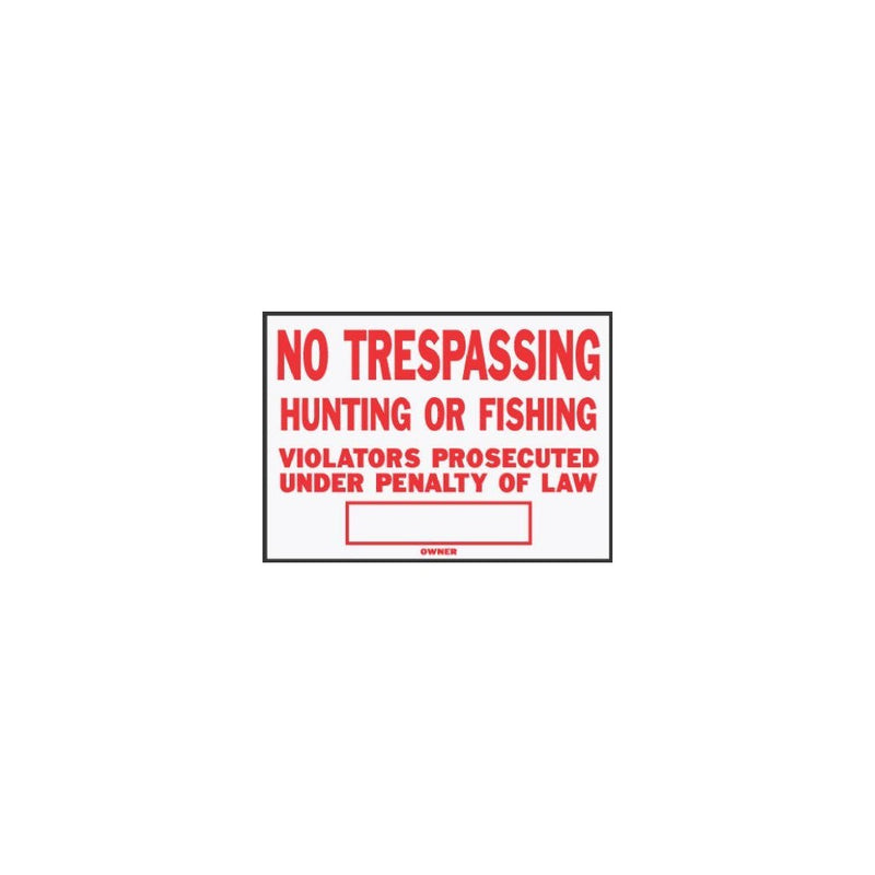 Hy-Ko SS-5 10" x 14" Aluminum No Trespassing Sign