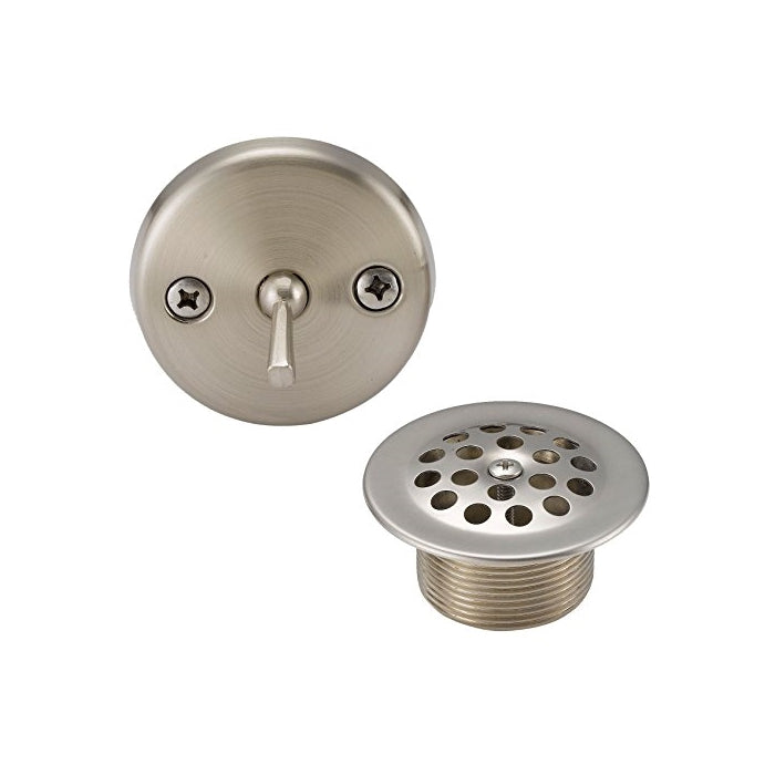 Designers Impressions 615618 Satin Nickel Bath Tub Bathtub Trip Lever Drain and Overflow Trim Kit