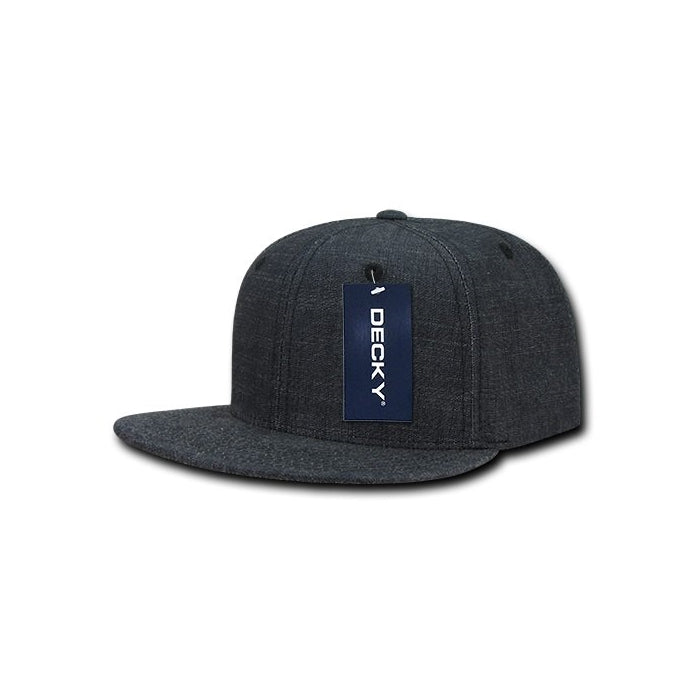 DECKY 1094-BLK Washed Denim Snapback, Black