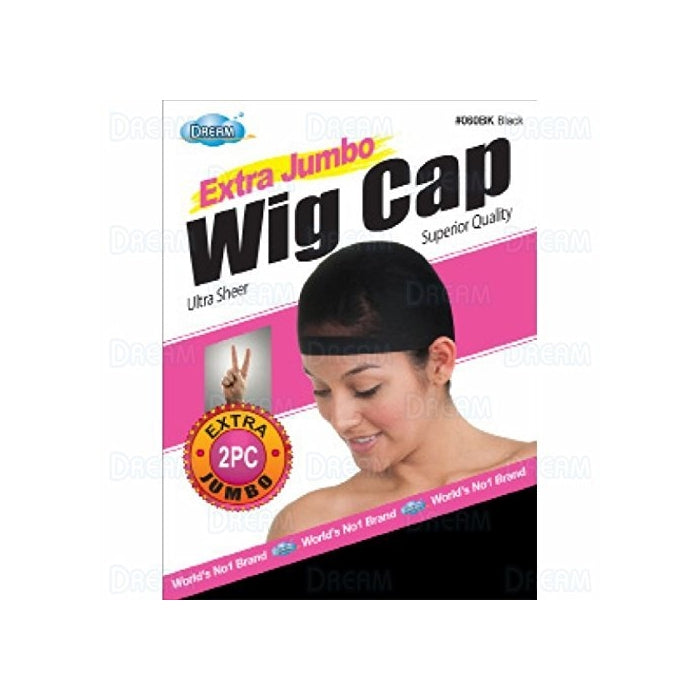 DREAM Deluxe Wig Cap Jumbo Black 12 pieces (Model: 060), Spandex cap, Wig cap, Mesh cap, Snood, Hair net, Fish net …