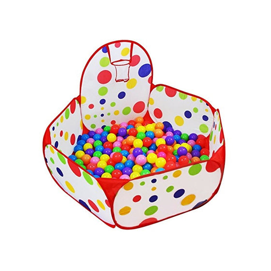 Dreampark Kids Ball Pit Playpen Ball Tent Pool with Basketball Hoop and Zippered Storage Bag for Toddlers, 3.28 ft/100cm (Balls not Included)