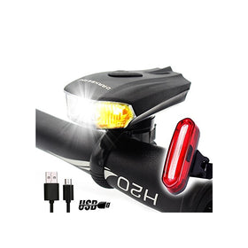 DARKBEAM K2 Ultra Bright Bike Lights Front And Back USB Rechargeable, LED Water-Resisitant Outdoor Bicycle Headlight And Tail Light Set, With Smart Light Sensor. Easy To Install For Kids And Adults