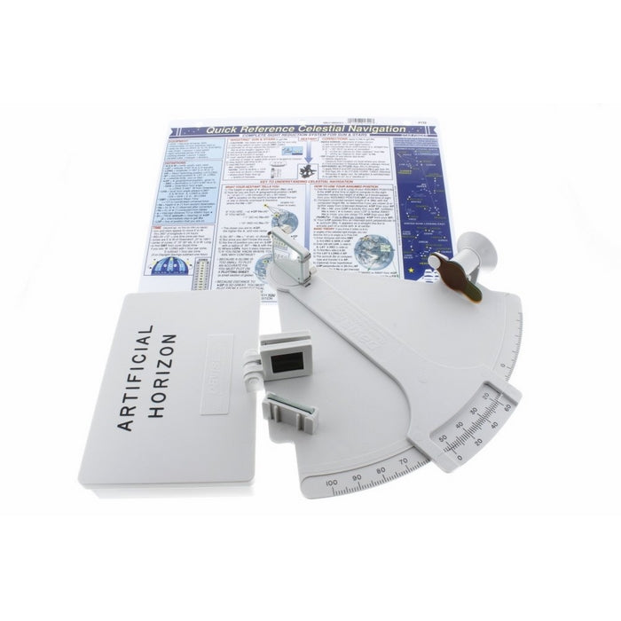 Davis Mark 3 Sextant Bundle with Artificial Horizon & Celestial Navigation Quick Reference Chart (3 Items)