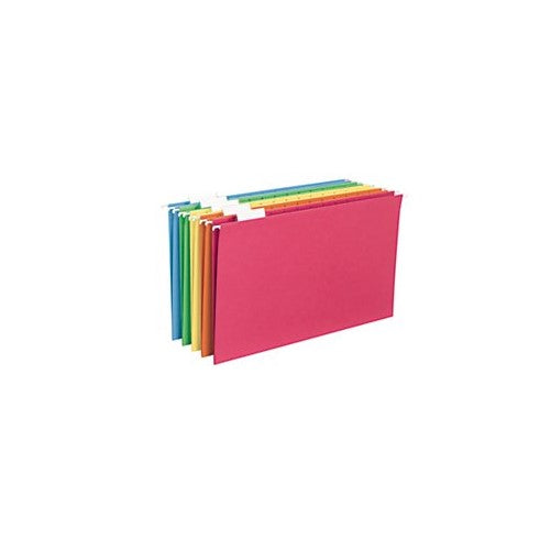 Smead Hanging File Folder with Tab, 1/5-Cut Adjustable Tab, Legal Size, Assorted Primary Colors, 25 per Box (64159)