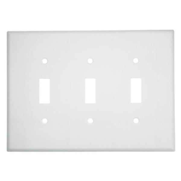 Leviton 80511-W 3-Gang Toggle Device Switch Wallplate, Midway Size, White