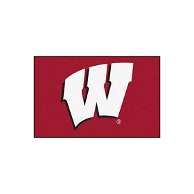 FANMATS NCAA University of Wisconsin Badgers Nylon Face Starter Rug