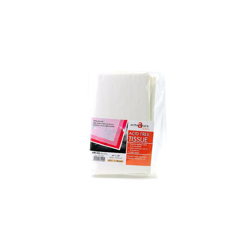 LINECO - Unbuffered Acid-Free Tissue Paper, 30x40", Pack of 12.