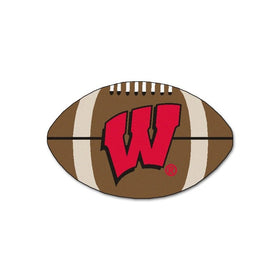 FANMATS NCAA University of Wisconsin Badgers Nylon Face Football Rug