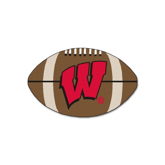 FANMATS NCAA University of Wisconsin Badgers Nylon Face Football Rug