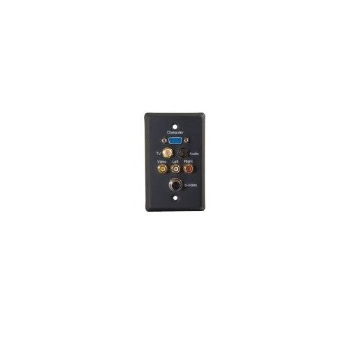 C2G/Cables to Go 40967 Single Gang HD15 Composite Video and Stereo Audio Wall Plate (Black)