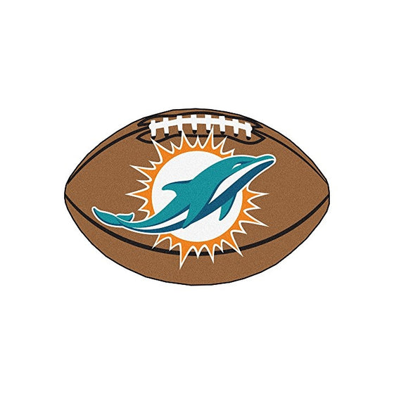 FANMATS NFL Miami Dolphins Nylon Face Football Rug