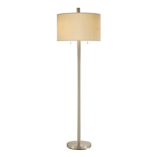 Adesso 4067-22 Boulevard 61" Floor Lamp, Satin Steel, Smart Outlet Compatible